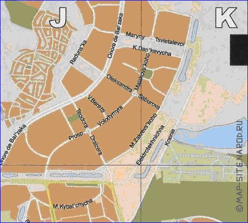 mapa de Kiev em ingles