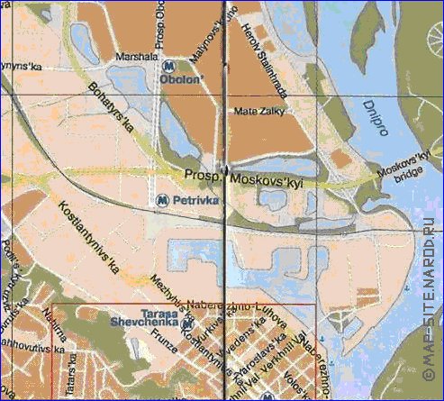 mapa de Kiev em ingles