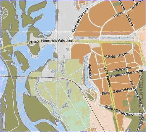 carte de Kiev en anglais