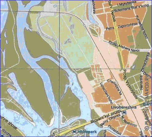 mapa de Kiev em ingles