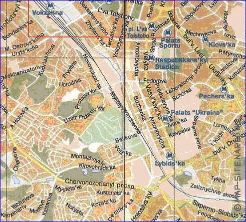 mapa de Kiev em ingles