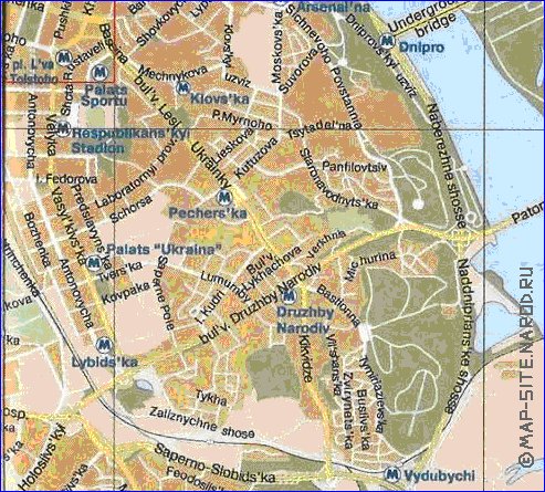 mapa de Kiev em ingles