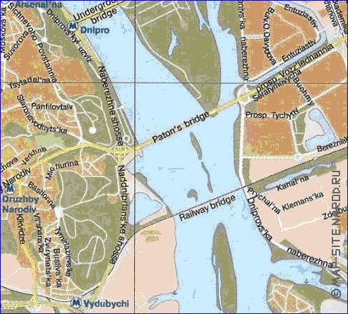 mapa de Kiev em ingles