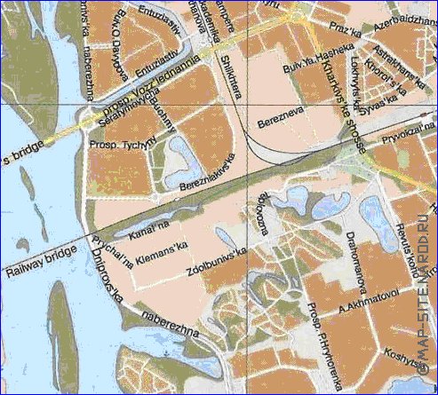 mapa de Kiev em ingles