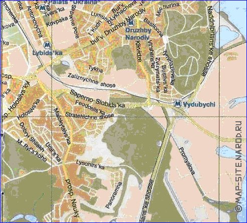 mapa de Kiev em ingles