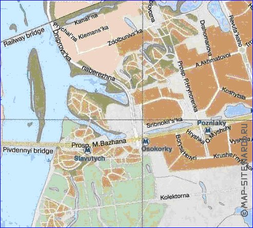 mapa de Kiev em ingles