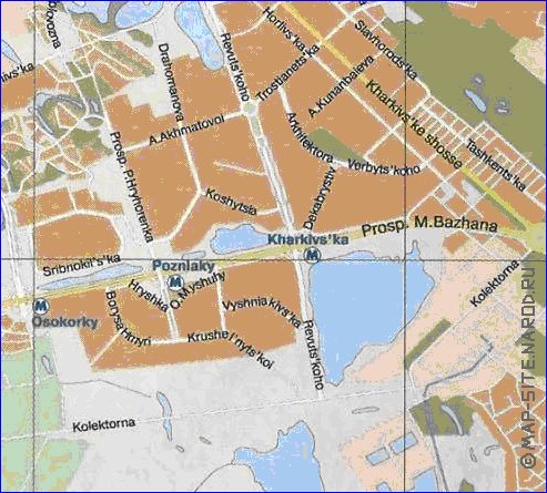 mapa de Kiev em ingles