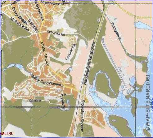 carte de Kiev en anglais