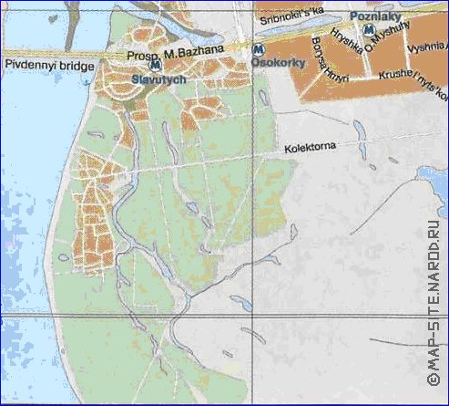 mapa de Kiev em ingles