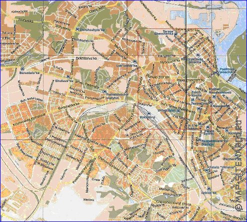 mapa de Kiev em ingles