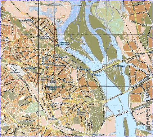 mapa de Kiev em ingles