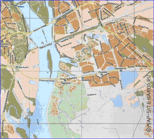 mapa de Kiev em ingles