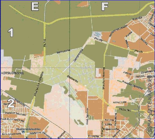 mapa de Kiev em ingles