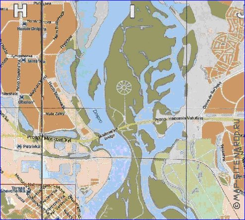 mapa de Kiev em ingles