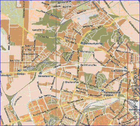 mapa de Kiev em ingles