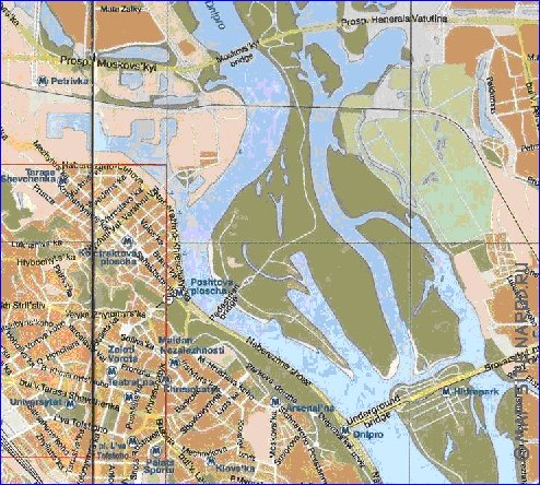 mapa de Kiev em ingles