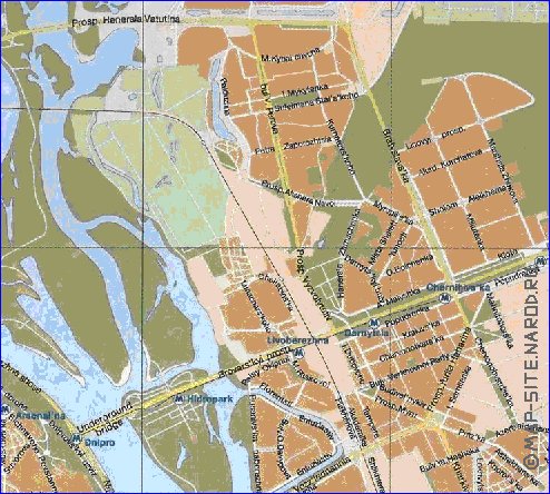 mapa de Kiev em ingles