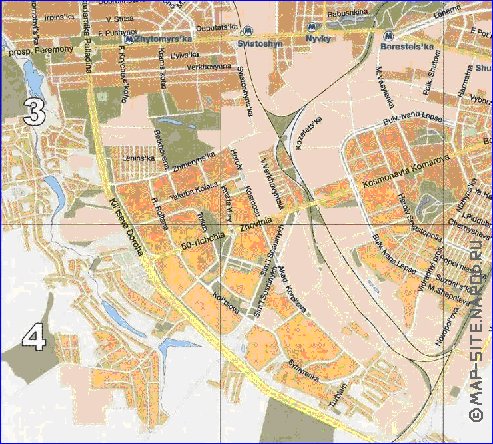 mapa de Kiev em ingles