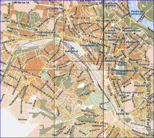 mapa de Kiev em ingles