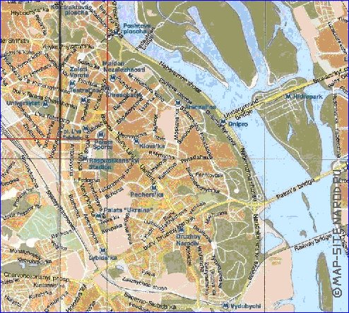 mapa de Kiev em ingles