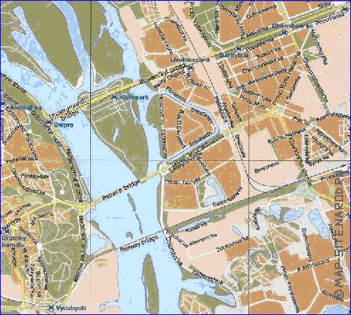 mapa de Kiev em ingles