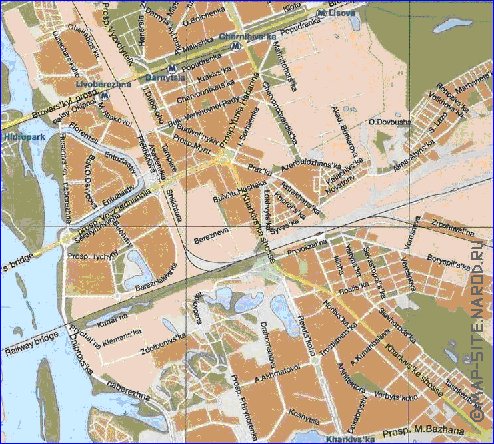 mapa de Kiev em ingles