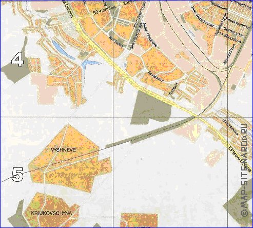 carte de Kiev en anglais