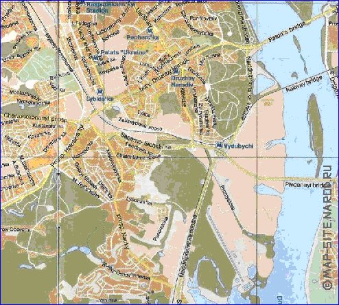 mapa de Kiev em ingles