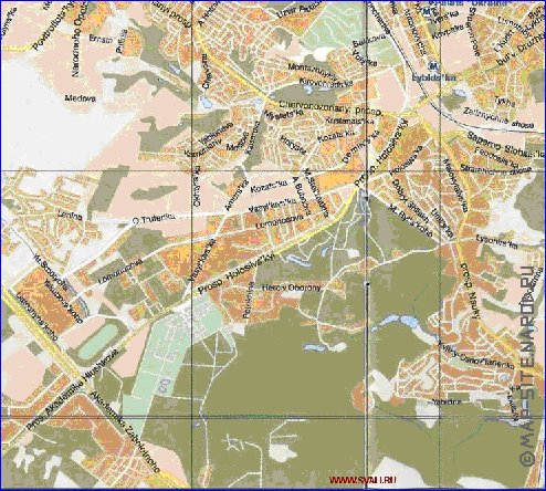 mapa de Kiev em ingles