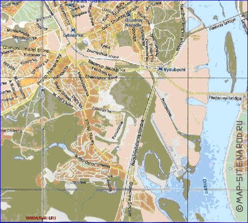 mapa de Kiev em ingles