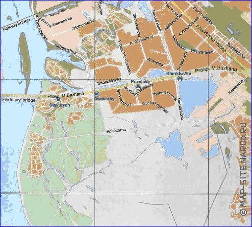 mapa de Kiev em ingles