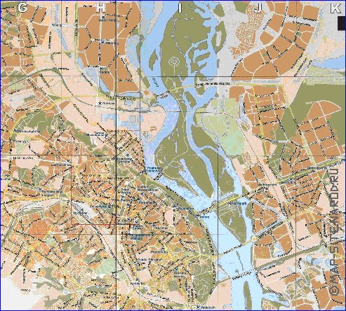 carte de Kiev en anglais