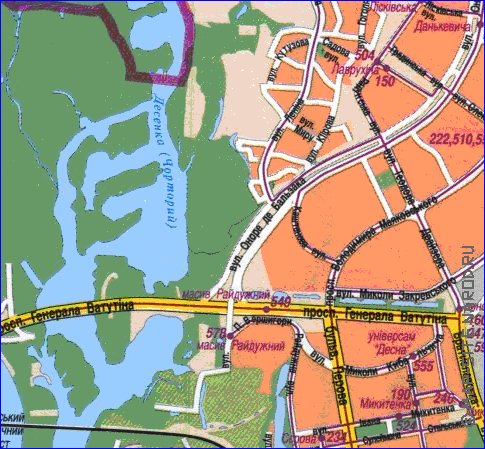 Transporte mapa de Kiev