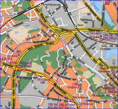 Transporte mapa de Kiev