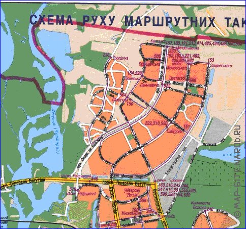 Transporte mapa de Kiev
