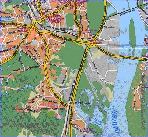 Transporte mapa de Kiev