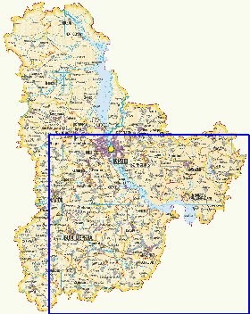 mapa de Kiev do idioma ucraniano