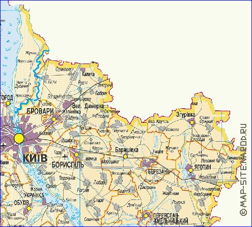 mapa de Kiev do idioma ucraniano