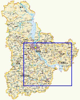 mapa de Kiev do idioma ucraniano