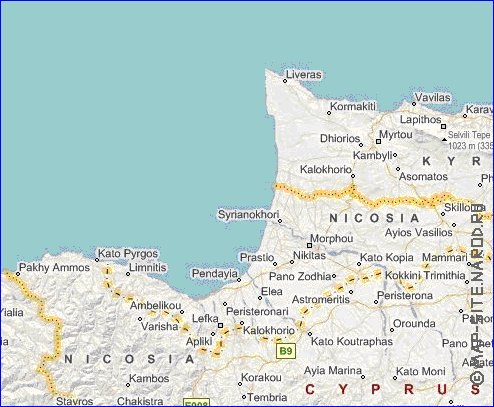 Administratives carte de Chypre en anglais