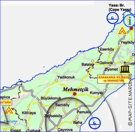 Administrativa mapa de Chipre