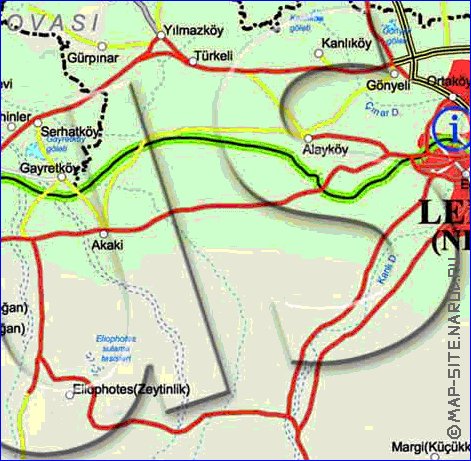 Administrativa mapa de Chipre