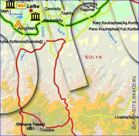 Administrativa mapa de Chipre