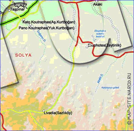 Administrativa mapa de Chipre