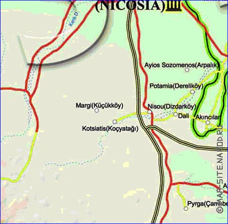 Administrativa mapa de Chipre