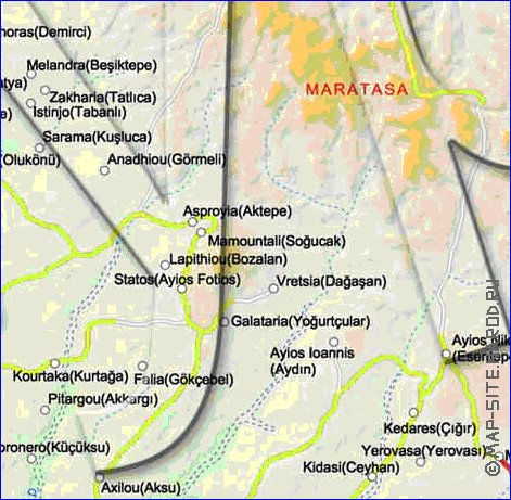 Administrativa mapa de Chipre