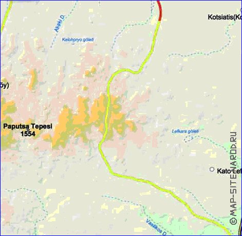 Administrativa mapa de Chipre