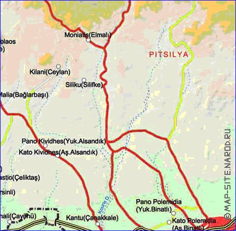 Administrativa mapa de Chipre