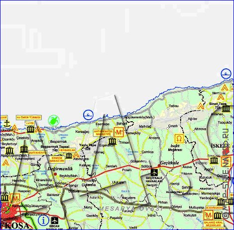 Administrativa mapa de Chipre