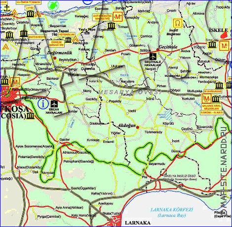 Administrativa mapa de Chipre